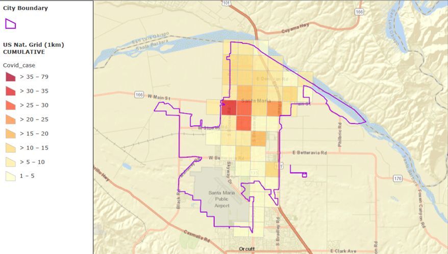 Graphic: Santa Maria cases per square mile